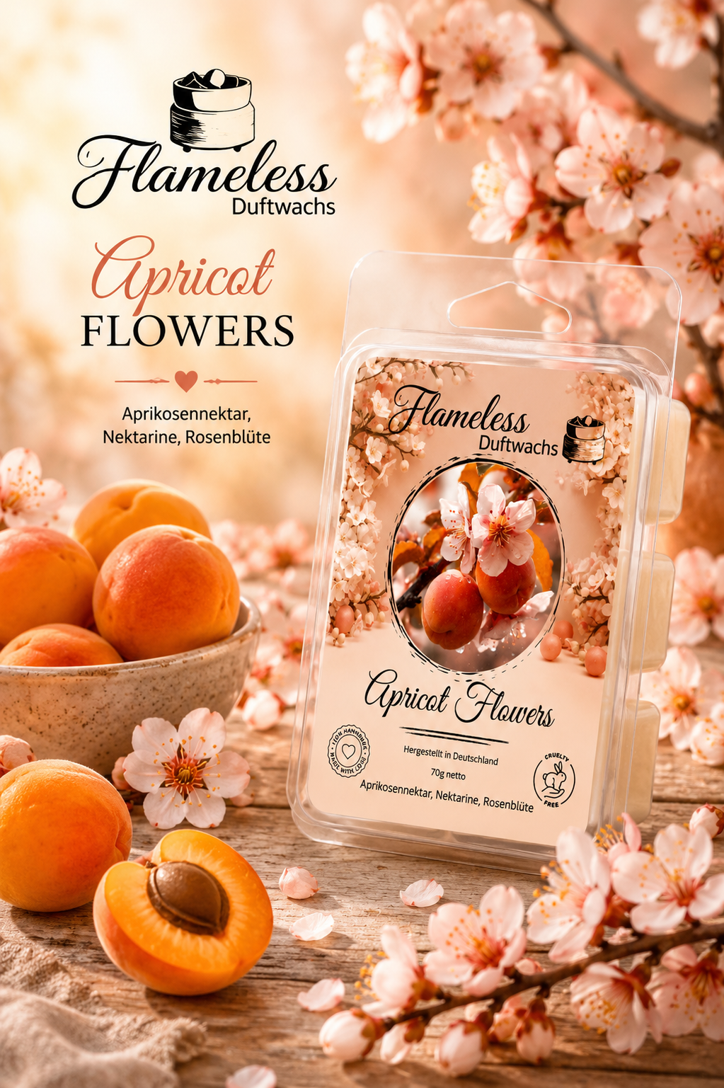 Flores de albaricoque cera aromática