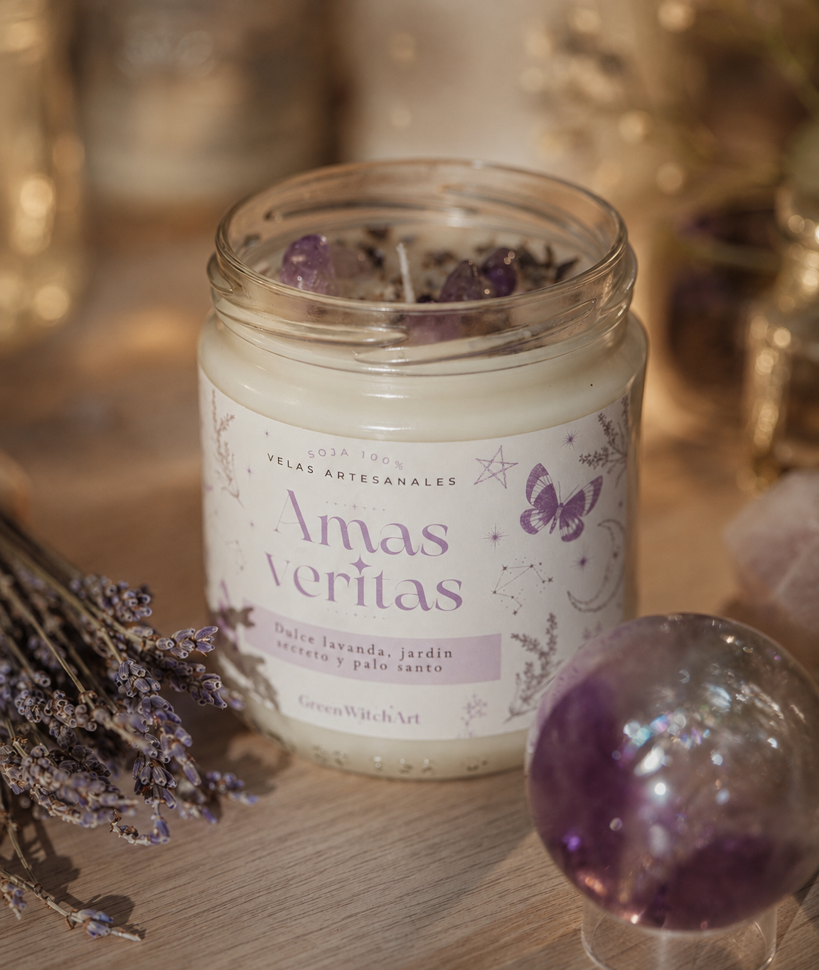 Vela artesanal Amas Veritas inspirada en Prácticamente magia