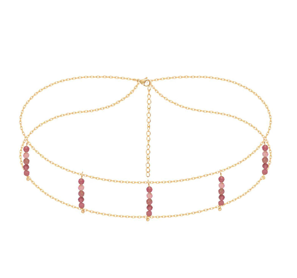 Choker collar de turmalina rosa - GreenWitchArt